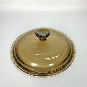 PYREX Corning Vision Ware Round Lid 6.25” Amber Brown Glass V-1-C 33 V1C